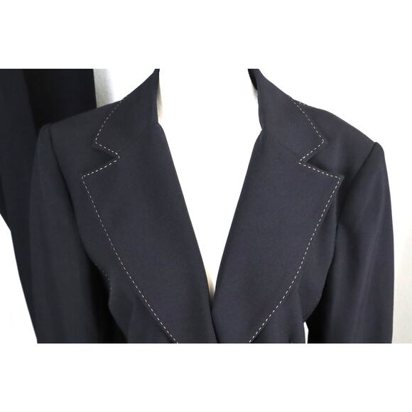 Nygard Collection Black Pant Suit Set Women 14 Wide Leg Stitching Corporate Work - Picture 3 of 8